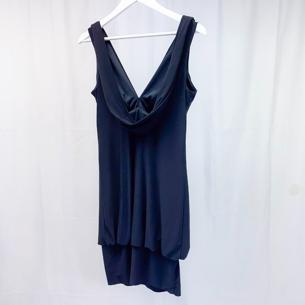 Vintage Women's MSK open drop back dress black Y2K fit